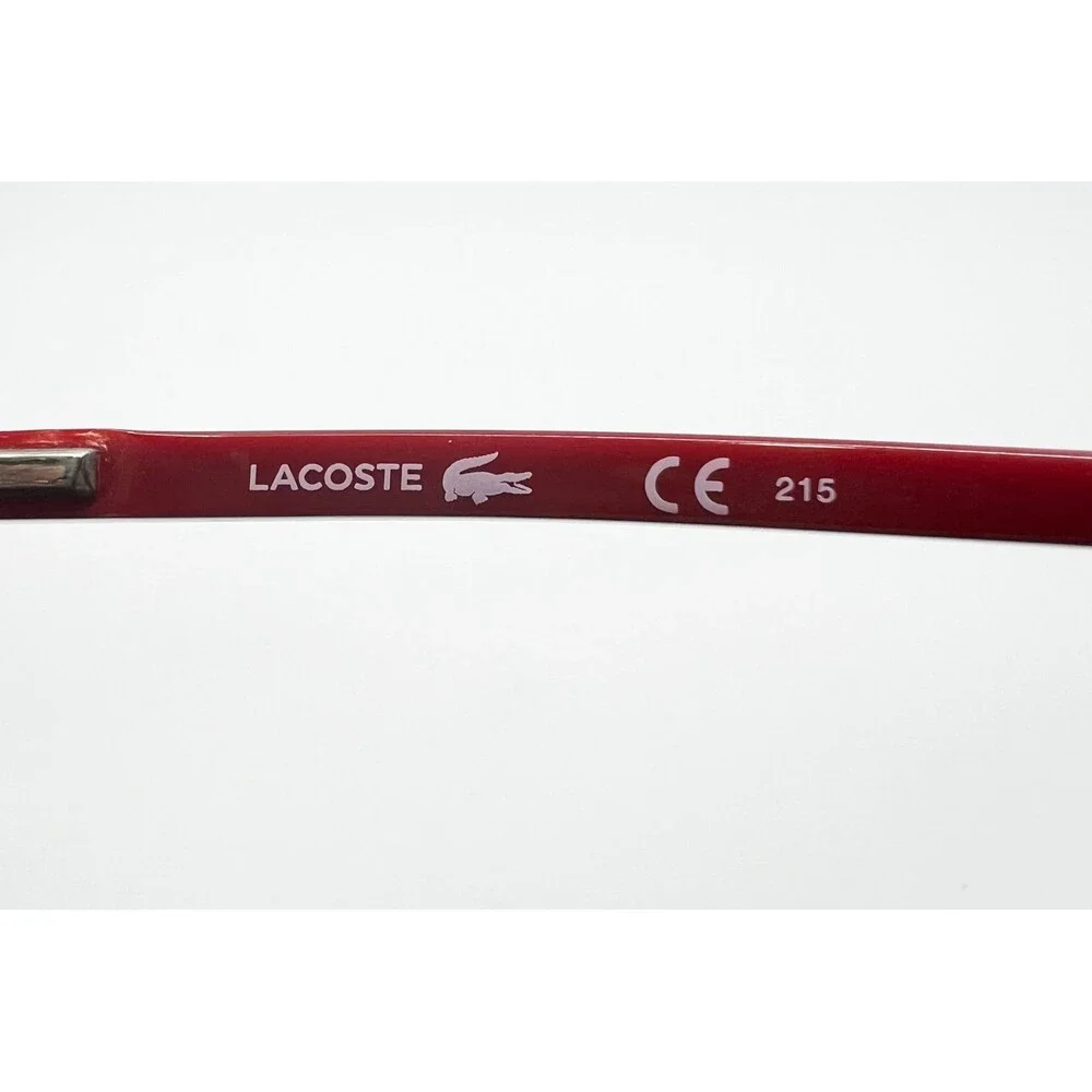 Lacoste Kids Eyeglasses L3106 615 Red Rectangle Full Rim Metal Frame 49-15